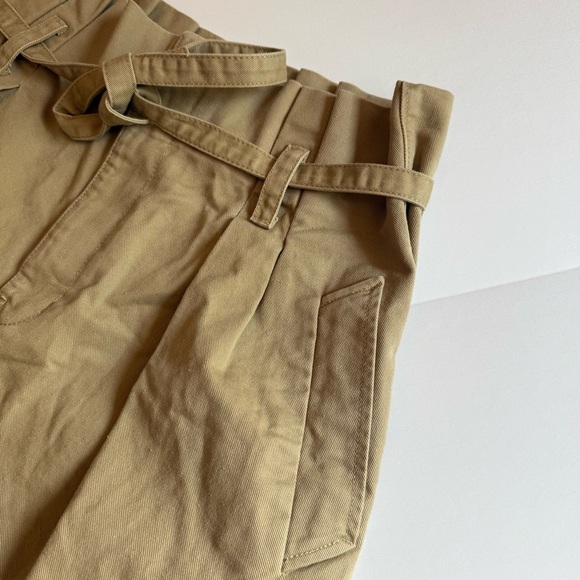 NWT MADEWELL Paperbag Trench Trousers in (Re)generative Chino Color Khaki Sz 12 - Picture 7 of 11
